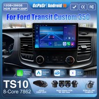 Radio samochodowe z Androidem 16 do Forda Transit Custom Transit V363 350, Carplay, odtwarzacz multimedialny, nawigacja GPS, 4G Wifi, wideo, stereo 2din