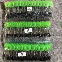 600 Pcs 100 Groups/Set Fishing Bobber Stopper Black Rubber Beads Stopper Fishing Float Beans Space