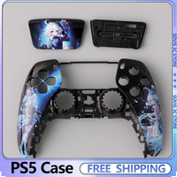Furina Theme Gaming Controller Case DIY Faceplate Matte Touchpad for PS5 Controller Replacement Shell