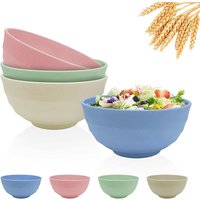 4Pcs Unbreakable Reusable Cereal Bowls Wheat Straw Bowls Lightweight Bowl Sets For Noodle Soup Snack Salad Fruit JT89