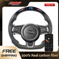 ICF 100% Real Carbon Fiber Customized LED Steering Wheel Core no Airbag Button and Trim for Jaguar XE, XF, F-Type,F-Pace,E-Pace