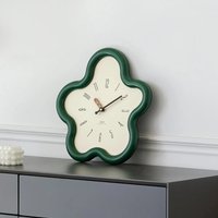 Cream Style Living Room Clock Modern Minimalist Digital Clock Wall Hanging Swinging Clock Home Decoration Desktop Ornament