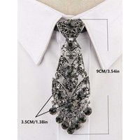 2026 Fashionable Personality Trendy Unisex Korean Style Cocktail Party Wedding Host Metal Diamond Small Tie