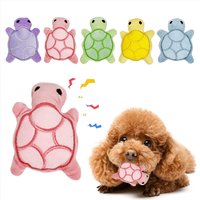 1/2/5 random color mini cute turtle and dog plush toys, squeaking dog grinding sound toys, soft and safe, beneficial for dental