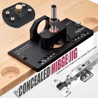 35mm Concealed Hinge Jig Kit Woodworking Hole Drilling Guide Locator Aluminum Alloy Cabinet Hinge Mounting Jig Puncher Template
