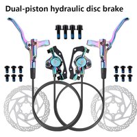 MT200 Bike Hydraulic Disc Brake MTB Brake BL BR 800/1600mm Bicycle Brake 2 Piston 3 Finger Steel Lever Bike Parts Upgrade