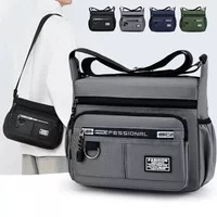 2026 Men's Small Crossbody Messenger Bag Waterproof Oxford Sling Pack for Business Work Shoulder Satchel Purse