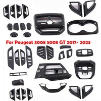 For Peugeot 3008 5008 GT 2017- 2023 ABS Window Lift Switch gear water cup Panel air condition outlet Cover interior Accessories