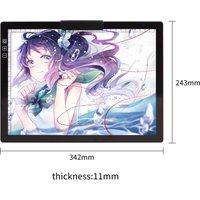Wireless Rechargeable A4 LED Light Pad with Built-in Riser Stands, 6 Levels of Brightness for Diamond Painting Light Board