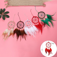 1pc Retro Dream Catcher Wind Chimes Home Hanging Craft Ornament Circular Dreamcatcher Ornament Car Hanging Wall Decoration
