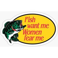 Fish Want Me Women Fear Me 10PCS Stickers for Laptop Home Room Car Funny Window Anime Print Decorations Background Wall Bumper