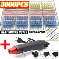Connecteurs de fil à souder thermorétractables, Kit de connecteurs bout à bout pour automobile et Marine, isolés avec pistolet à Air chaud 300W, 100/800 pièces