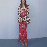Elegant Women's Fashion 2026 New Thin Mesh Spring/Summer Dress Sexy Print Polka Dot Printed Trumpet Sleeves Slimming Party Dress