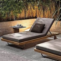 Outdoor Leisure Chaise Sun Lounger Beach Bed Garden Lounge Chairs Wood Outdoor Furniture Modern Lounge Swimming Pool Beach