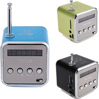 TD V26 Mini Portable Sound Speaker TF Card FM Radio AUX Stereo Music Bass Travel Subwoofer Outdoor for Car Loudspeaker