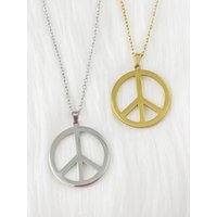 WOUWU Peace Necklace Peace Sign Symbol Pendant Necklace Chain Necklace Hippie Party Dressing Accessories Jewelry Women Men
