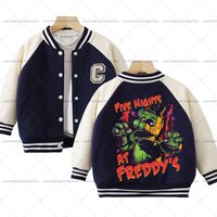 Kurtka baseballowa FNAF dla dzieci Five Nights At Freddy's Płaszcze Odzież dziecięca Harajuku Zimowe bluzki Prezent świąteczny dla dzieci