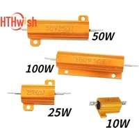 1pc 0.1~1Kohm Aluminum Power Metal Shell Case 10W 25W 50W 100W Wirewound Resistor Resistance Load Resistor 0.1ohm 3ohm 10 ohm