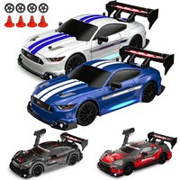 1/24 High Speed RC Drift Vehicle Cars Mustang 4WD Remote Control Racing Car Gifts Competition Race Car Boys Toy Replaceable Tire
