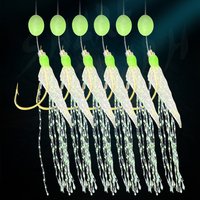5pcs For Sabiki Soft Fishing Lure Rigs Bait Jigs Saltwater Artificial Fishing Lures With Hook Feather Lure Herring Fishing Bait
