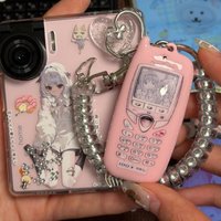 Y2K Original Mobile Pendant Japanese Millennium Wave Point Cute Keychain Subcultural Spicy Girl Accessories Decoration Gift