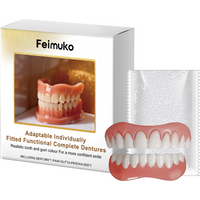 Denture Silicone Kit Comfortable Smiling False Teeth Soft Kit Teeth Upper Lower Set Silicone Liners Soft Denture Kit Easy Use