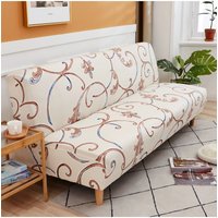 1pc Elastic sofa bed cover,Baroque Scroll Print Elastic Couch Cover for Living Room, Washable Modern Furniture Protector