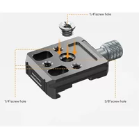 3/8" & 1/4" Dual Thread Swiss Arca Qr Clamp - Quick Release Plate for Tripods, Ronin S/sc, Manfrotto, Benro Heads