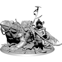 Big Size Scale Fantasy Creature Sculpture Set Mouse Rider on Frog & Crow Mounts Unpainted Resin Model Kit for Collectors