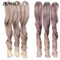 Noble Hair 18 Inch French Curly Crochet Braiding Hair Synthetic Blonde Loose Wave Braids Hair Spiral Curls Hair Extensions