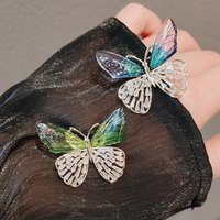 Fashion Dragonfly/Butterfly Shaped Brooches Imitation Pearl Alloy Badge Pin Rhinestone Suit Collar Pins for Women Girls