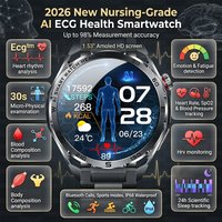 2026New Nursing-Grade AI ECG Smart Watch 1.53''Sapphire Glass Heart Rate Blood Lipid Uric Acid Monitor Bluetooth Call Smartwatch image 4