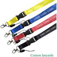 50pcs Free Custom colorful Logo Safety Hanging Neck Lanyard Keychain Straps for Phone Strap ID Card Badge Holder Rope 2cm Width