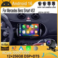 For Mercedes Benz Smart 453 Fortwo 2014 - 2016 Car Radio Android 16 Carplay Autoradio Multimedia Player QLED DSP Stereo Headunit