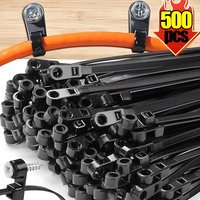 Screw Hole Cable Ties 100/200/500PCS 4x150mm Nylon Self-locking Reusable Zip Wire Organizer Office Pipe Fixing Fastening L