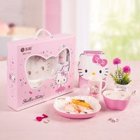 Hello Kitty Kids Melamine Dinnerware Set Bowl/Plate/Spoon/Cup BPA-Free Durable Heat Resistant Dishwasher Safe Cute Gifts