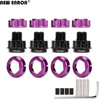 NEW ENRON 4Pcs Purple Aluminum Alloy 17mm CNC Warlock Hex Hubs with 5MM Serrated Nuts Set for RC Car 1/8 HPI Savage Flux X XL HP
