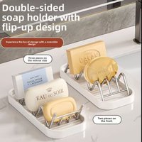 Bathroom Countertop Soap Holder Soap Storage Draining Rack & Kitchen Sponge Storage Rack Durable Easy to Clean Organizer