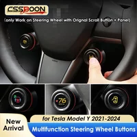Smart Physical Buttons Steering Wheel Panel for Tesla Model Y 2021-2024 Custom Multi-Function Control Modification Accessories