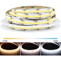 DC 12V 24V CCT COB LED Strip Light 2700K To 6500K Color-Changing COB LED Tape Dimmable Ribbon Warm White Linear Light Ra90 3wire