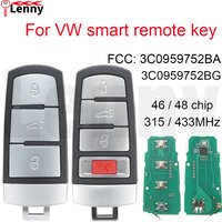 Lenny FCC:3C0959752BA-48chip/3C0959752BG-46chip 3-4button Car Smart Remote Key For VW Volkswagen Magotan Passat B6 CC 3C B7