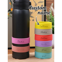 Custom Name Water Bottle Band, Personalized Identification Ring, Customizable Gift Accessory for Drinks, Present for Daily