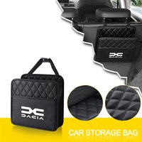Car PU Leather Seat Back Tissue Water Cup Holder Storage Bag Phone Pocket For Dacia Duster Logan Sandero 2 Mcv Sandero MK Cilo