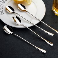 Steel Coffee Spoon, Creative Long Handle Teaspoon, Dessert, Snack Scoop, Ice Cream Mini Spoons, Tableware Kitchen Tool