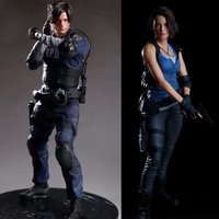 32cm Leon Zombie Hunter Leather Leon Anime Figure Boys Collection Action Model Doll Desk Decoration Gk Large Statue Toys Gifts