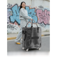 Large Capacity Travel Bag HULKEN Backpack with Pull Rod And Wheels Handheld Luggage Foldable Soft Polyester for Men And Women