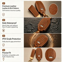 High-End Simple Hand-Stitched Leather Key Case for Audi A3 A4 A5 B9 A6 A7 4K A8 Q3 Q4 Q5 Q8
