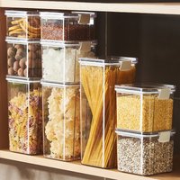 Versiegelte Kunststoff-Lebensmittelaufbewahrungsbox für Müsli, Süßigkeiten, Trockenwaren mit Deckel, Kühlschrank-Aufbewahrungsbehälter, Haushaltsartikel, Küchenorganisation
