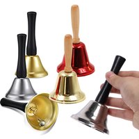 Christmas Hand Bell Santa Claus Jingle Bells Gold Silver School Handbell Restaurant Call Bell Service Supplies Xmas Decoration