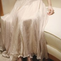 Luxury Women Boho 2 Layer Faux Silk Maxi Skirt Elastic High Waist Beach Long Skirt Summer Chiffon Ruffle Party Wedding Gown Lady